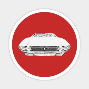 De Tomaso Mangusta 1960s Italian classic car monochrome Magnet